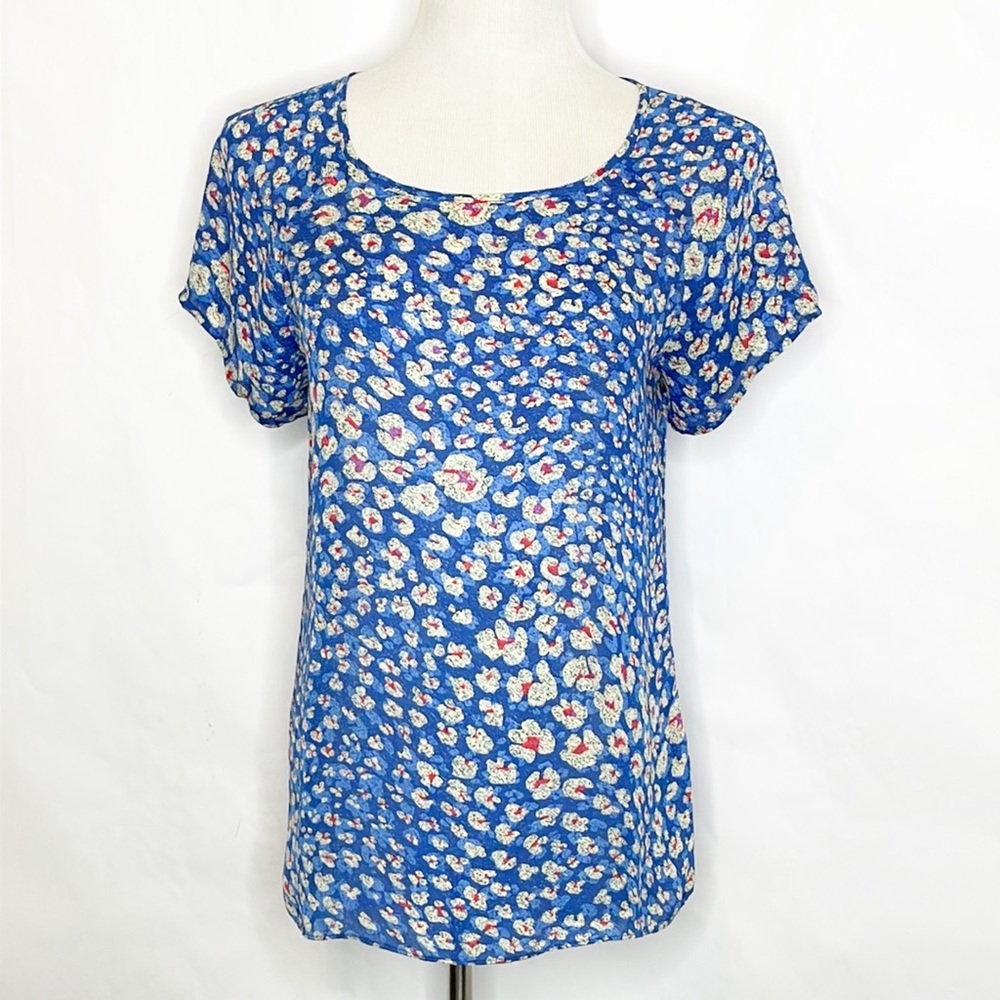 Cabi Blue Floral Top #299 (S)